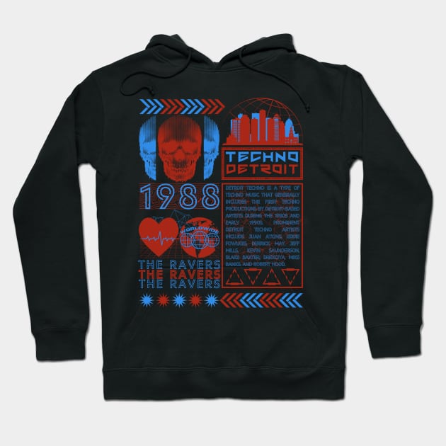 Detroit Techno - Techno Music - Techno Merch Hoodie by THE RAVERSBRAND